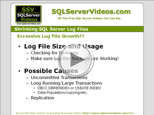 Shrinking SQL Server Log Files